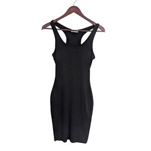 Popular 21 Black Ribbed Racerback Bodycon Mini Dress DX5796 Small